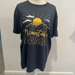 Gidan "Mountain Mama" T-shirt - Unisex Large - Heathered Navy West Virginia, WVU